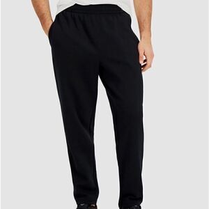 New ID IDEOLOGY Men's Solid Fleece Pants, Black  M